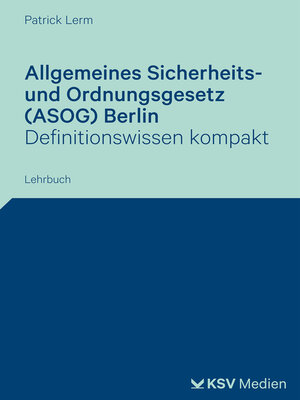 cover image of Allgemeines Sicherheits- und Ordnungsgesetz (ASOG) Berlin